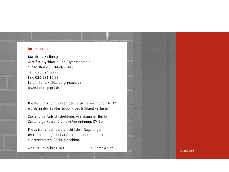 Matthias Kolberg - Arzt f�r Psychiatrie und Psychotherapie Berlin Steglitz
